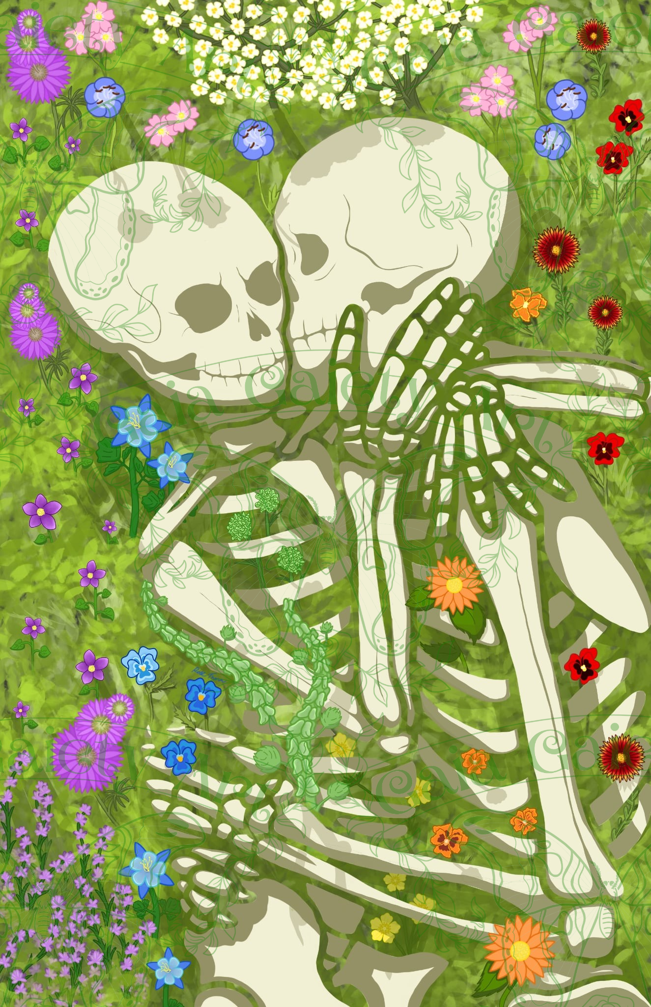 Hopeful Skeleton Art Prints